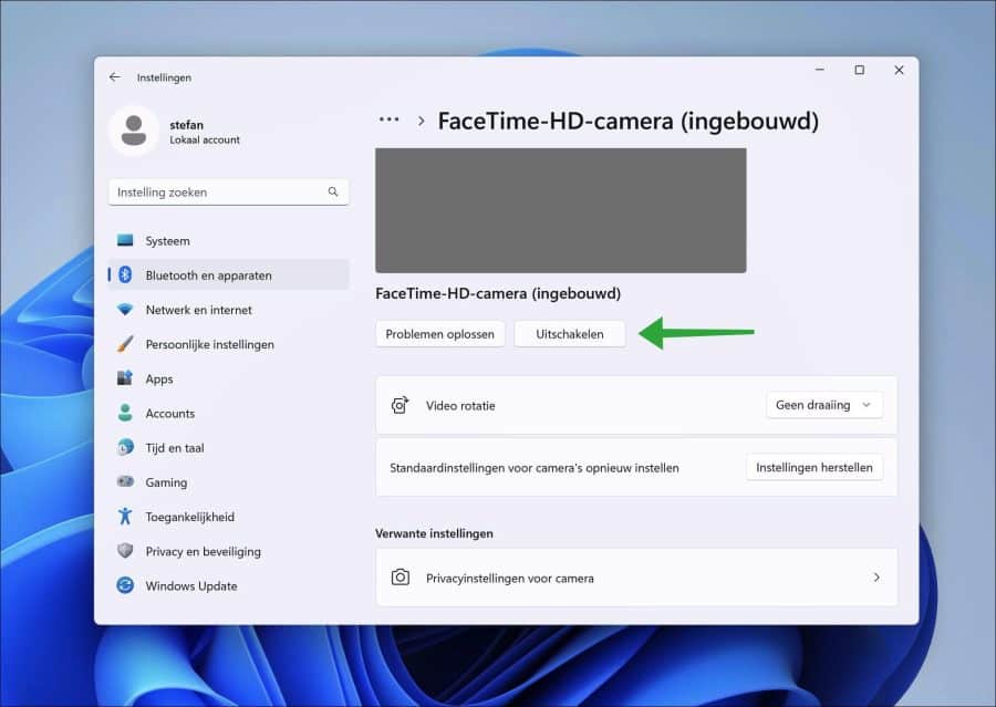 Camera uitschakelen in Windows 11