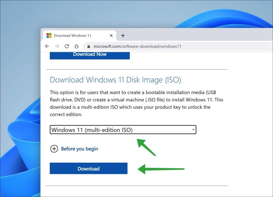 Télécharger l'iso de Windows 11 22h2