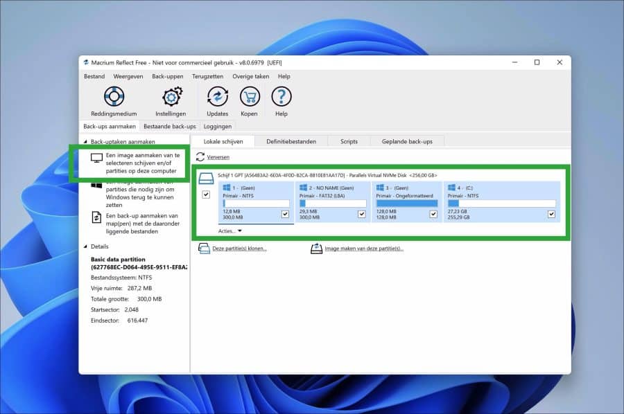 Create an image of selected disks