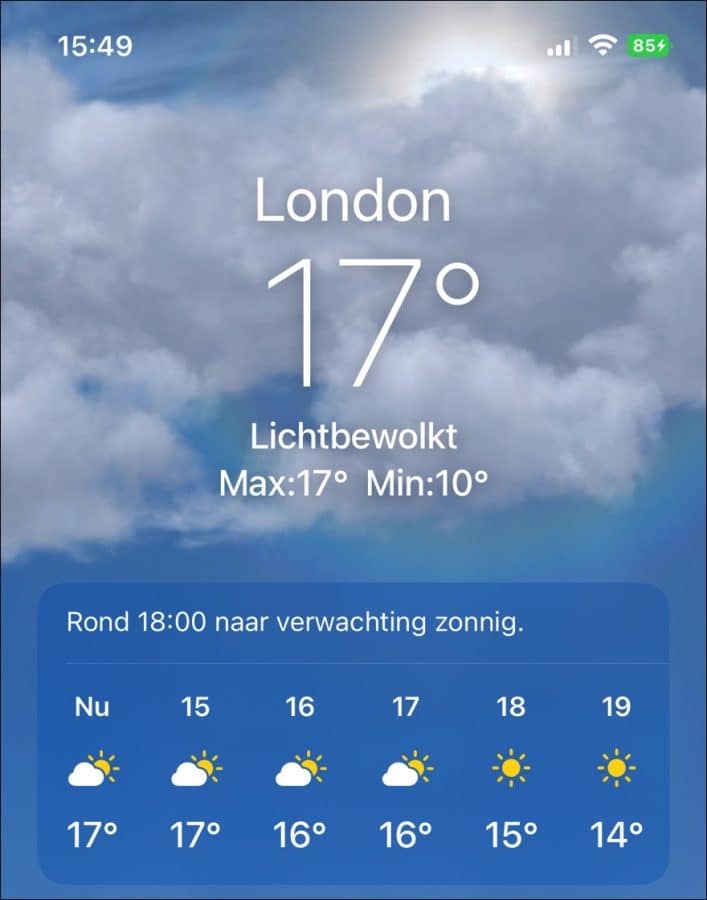 Standort in der Wetter-App auf dem iPhone