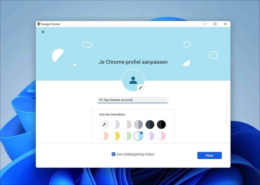 Customize new Chrome profile