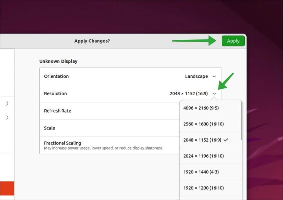 Schermresolutie wijzigen in Ubuntu linux