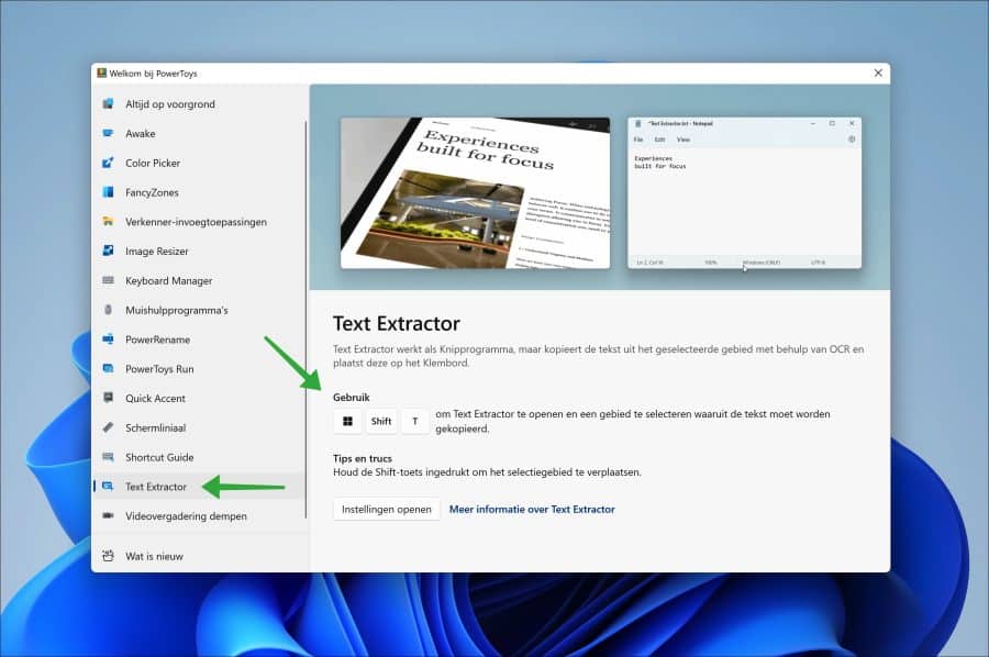 Textextraktor in PowerToys