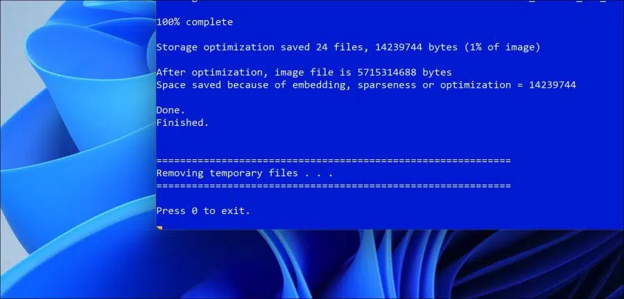UUP Dump script afsluiten