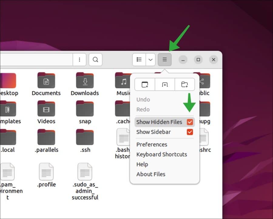 Verborgen bestanden weergeven in ubuntu linux