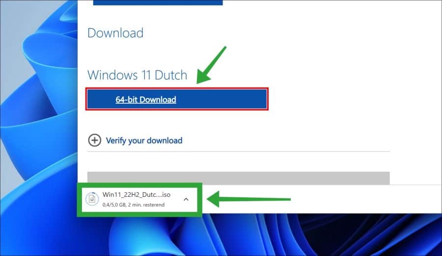 Descarga de archivos iso de Windows 11 22h2