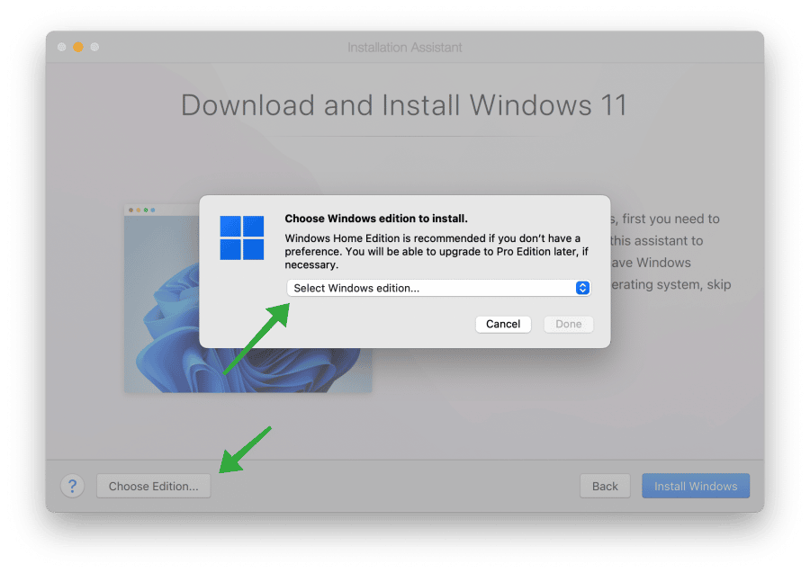 Windows 11 ARM editie selecteren voor installatie op M1 Mac