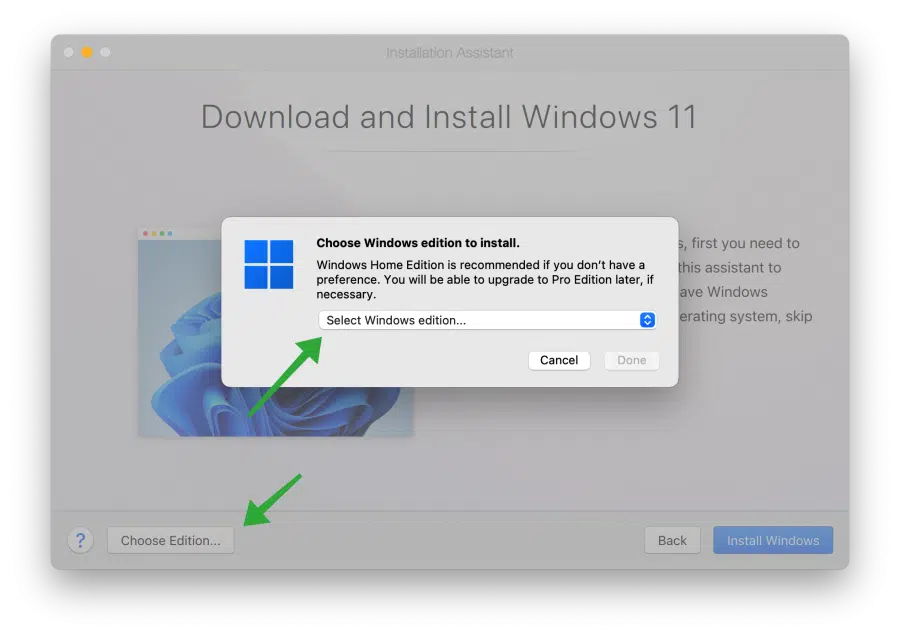 Windows 11 ARM editie selecteren voor installatie op M1 Mac