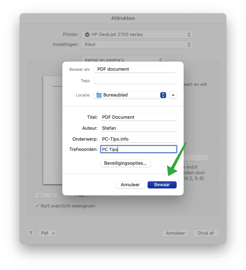 Save Word document as PDF in macOS