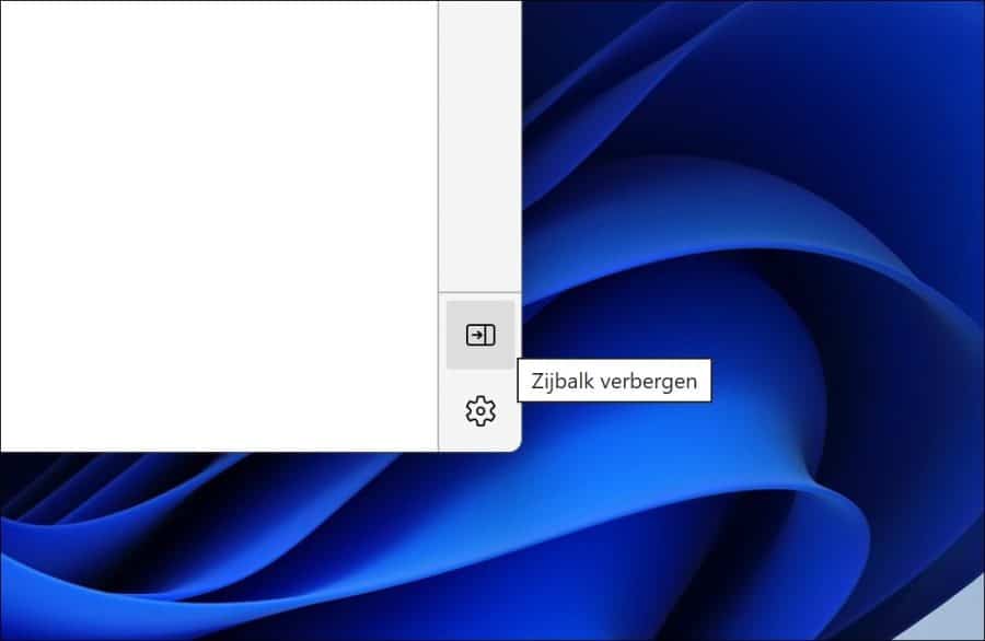 Zijbalk verbergen in Microsoft Edge