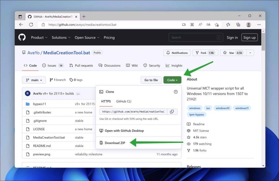 mediacreationtool downloaden vanaf github