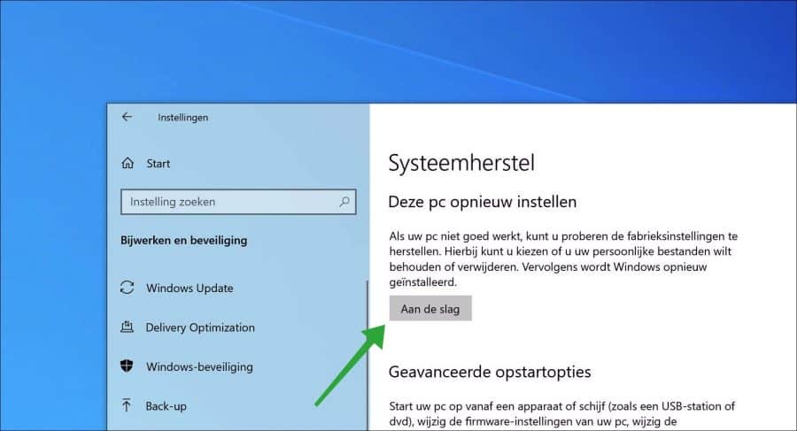 Deze PC opnieuw instellen