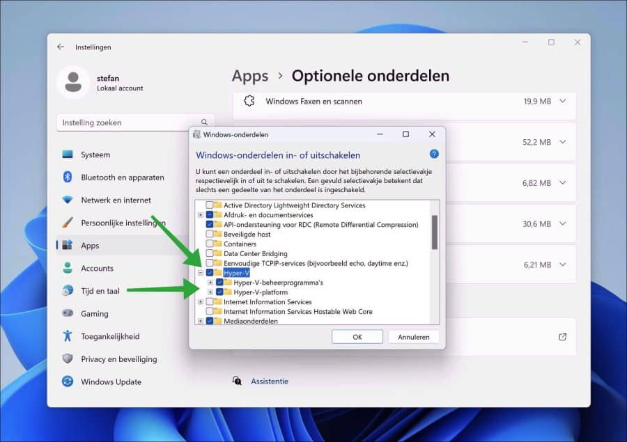 Hyper-V installeren in Windows 11