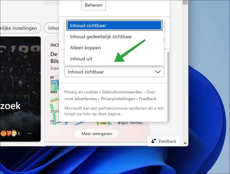 Inhoud aanpassen in de microsoft edge nieuw tab pagina