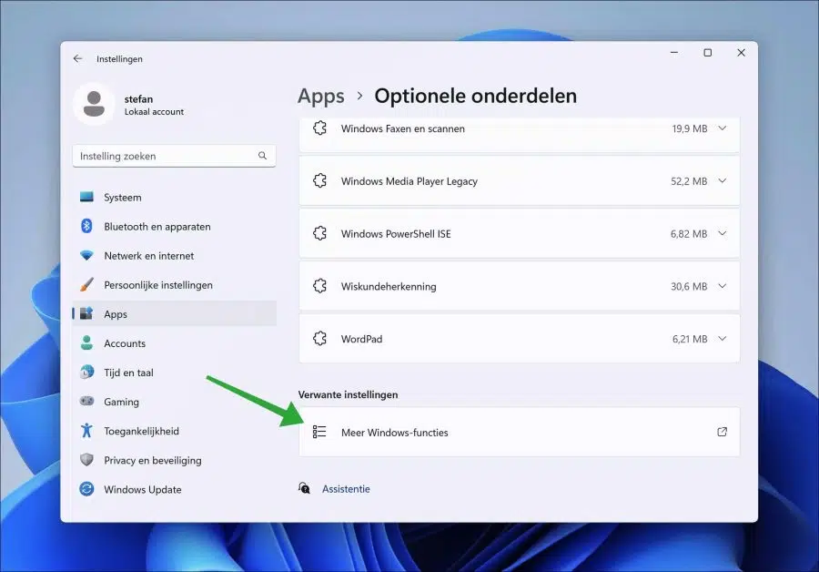 Meer Windows-functies
