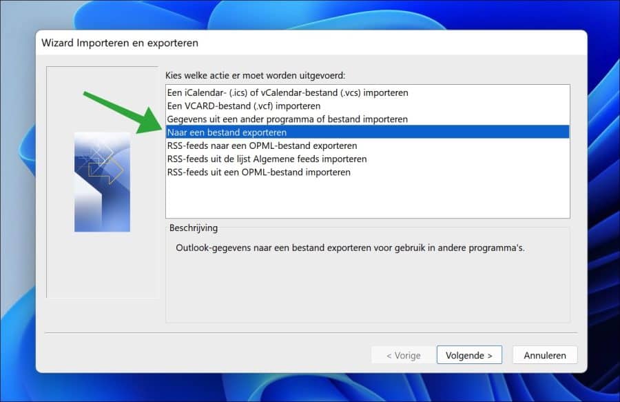 Export Outlook data to a file