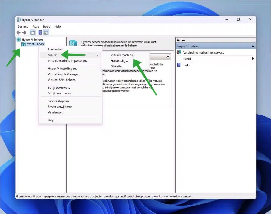 Virtuele machine aanmaken met Hyper-V in Windows 11