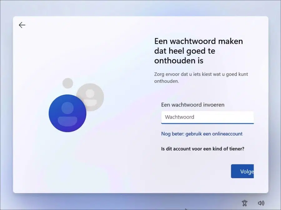 Wachtwoord voor lokaal account
