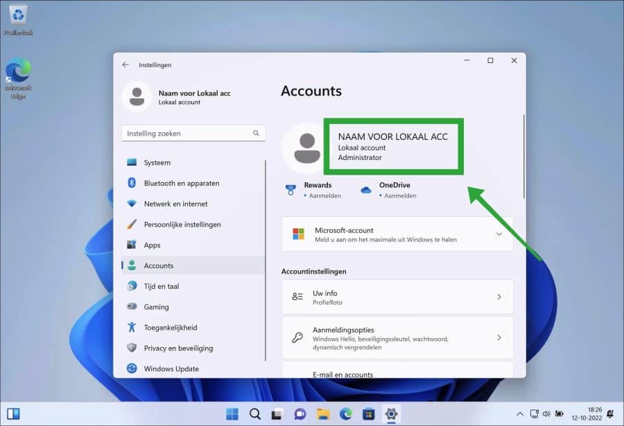 Windows 11 geinstalleerd zonder Microsoft-account