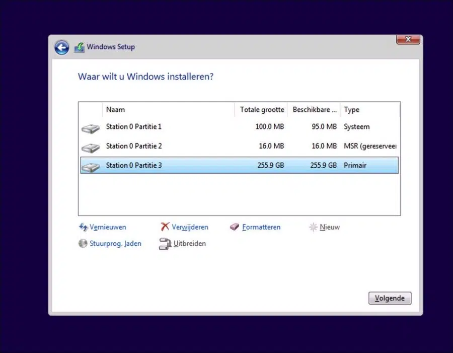 Windows 11 partitie aanmaken