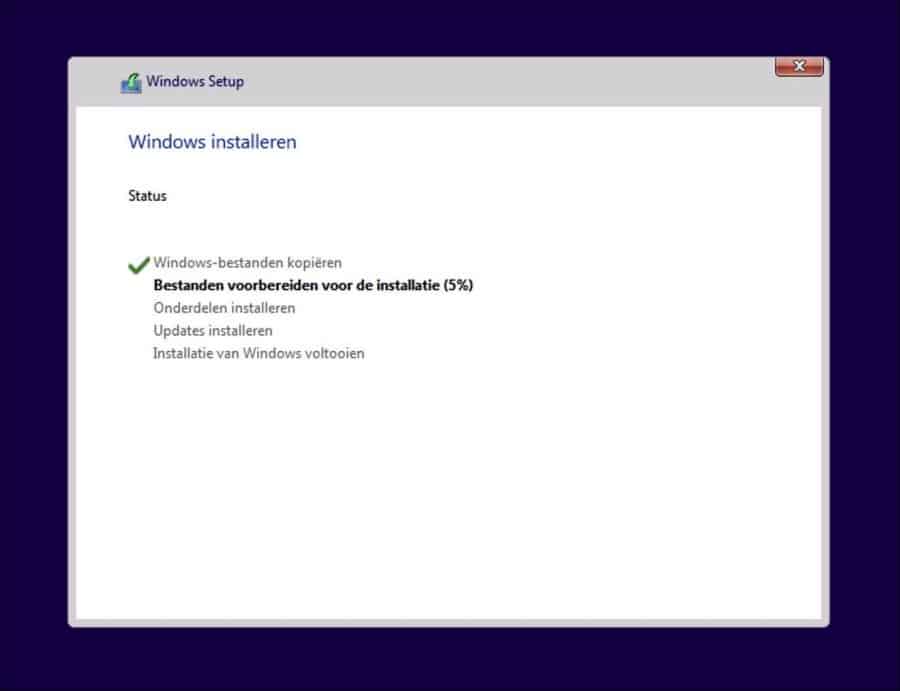 Windows 11 est en cours d'installation