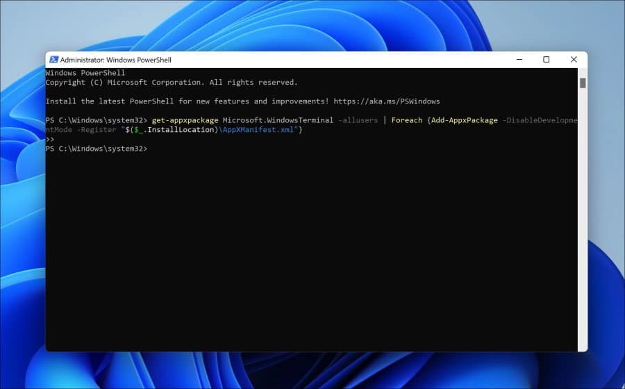 Windows Terminal installeren via PowerShell