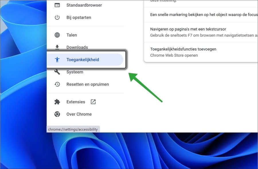 Zwart kader met markering in Google chrome