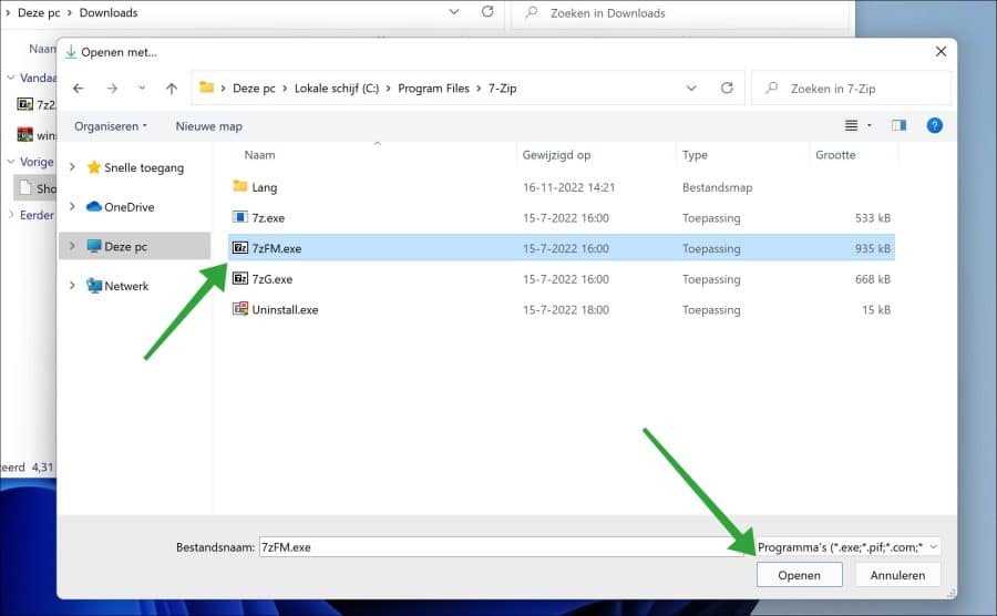 7zFM selecteren