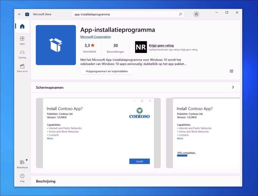 App-installatieprogramma in de Microsoft Store