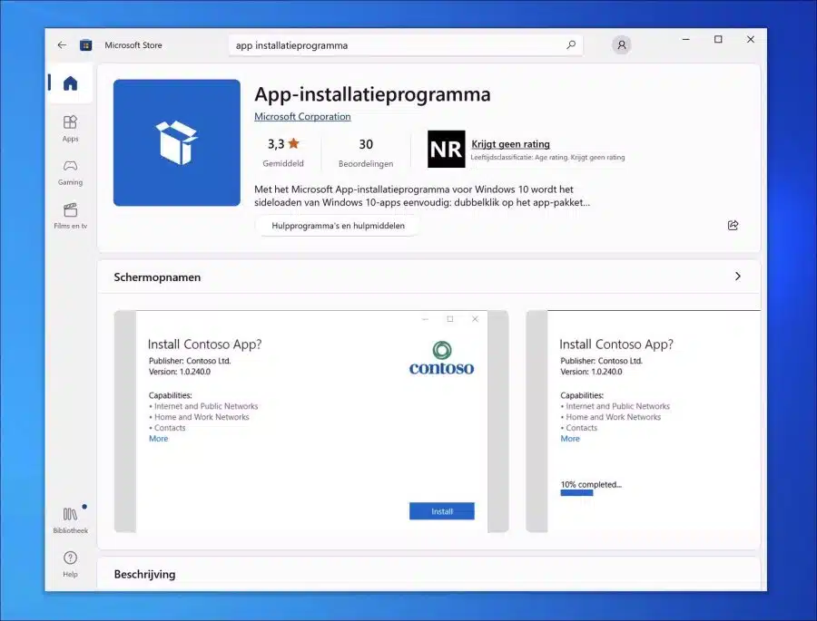 App-installatieprogramma in de Microsoft Store