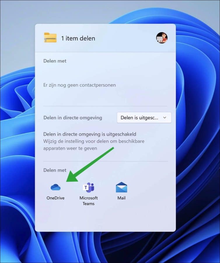 Delen met OneDrive