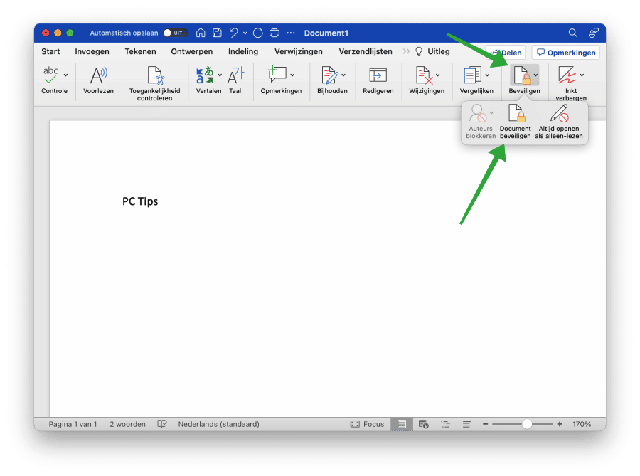 Document beveiligen met een Wachtwoord in Mac
