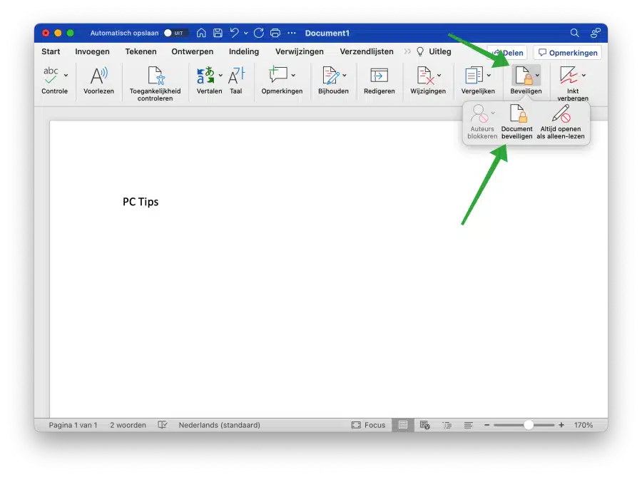 Document beveiligen met een Wachtwoord in Mac