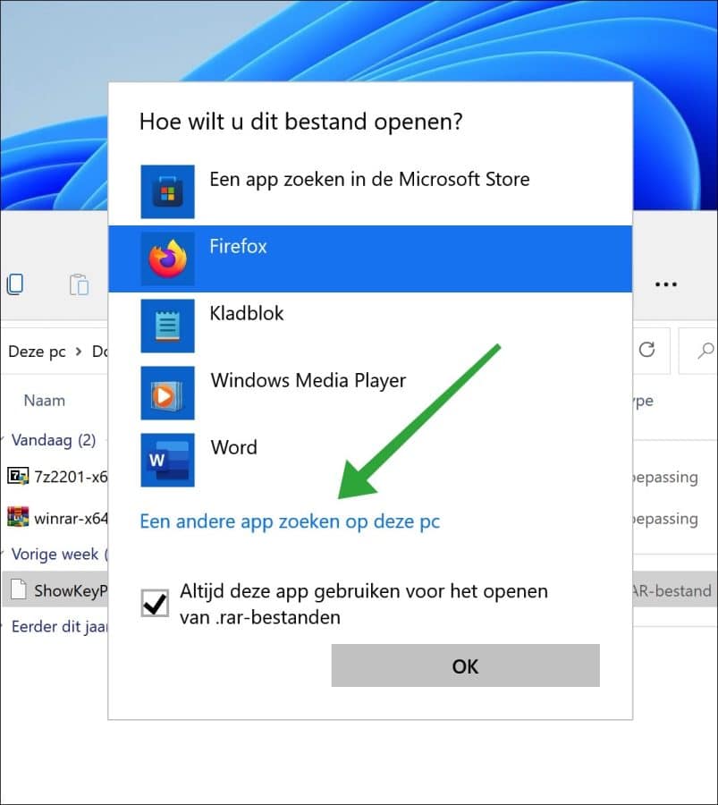 Een andere app zoeken op deze pc