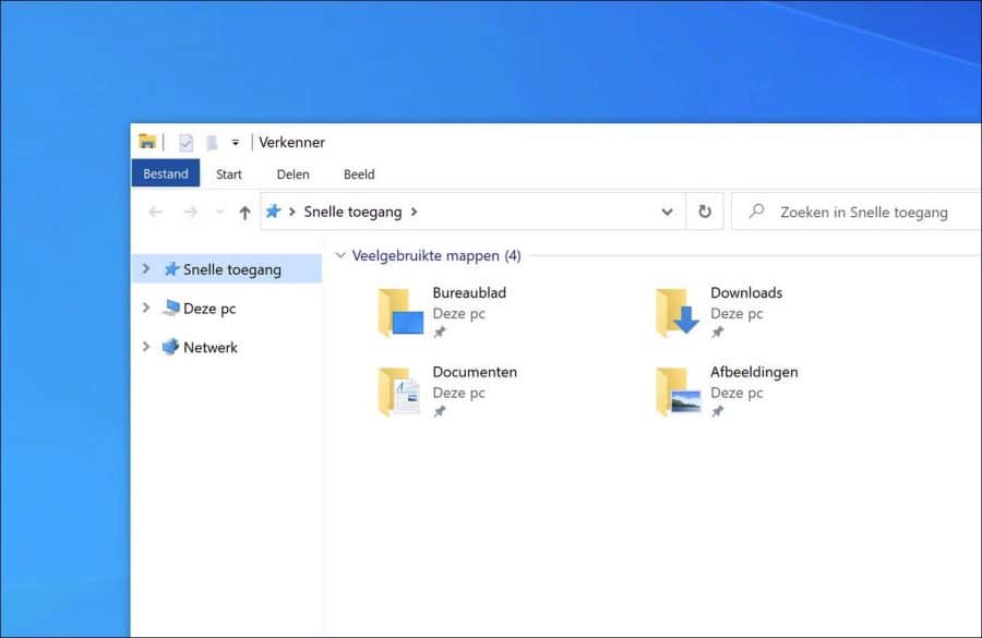 Geen gebruikte mappen en bestanden meer in de Windows verkenner