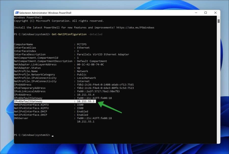 IPv4DefaultGateway via PowerShell
