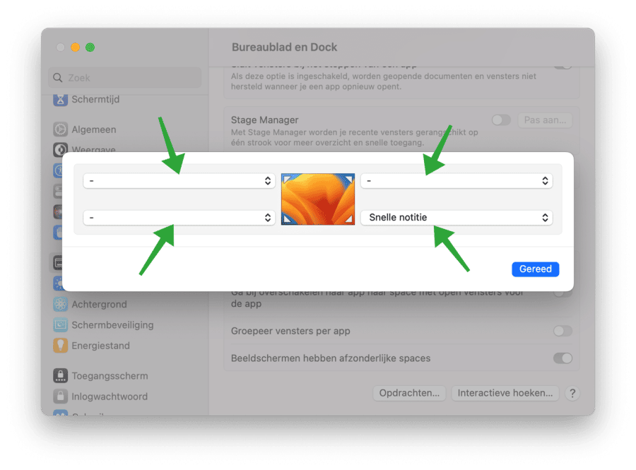 Interactieve hoeken inschakelen