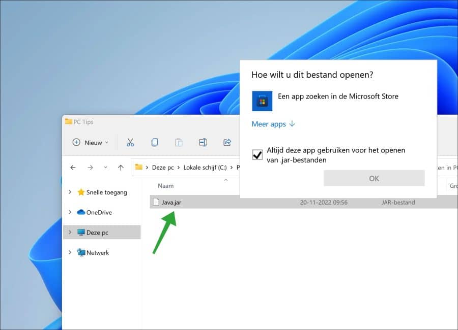 JAR bestand in Windows 11