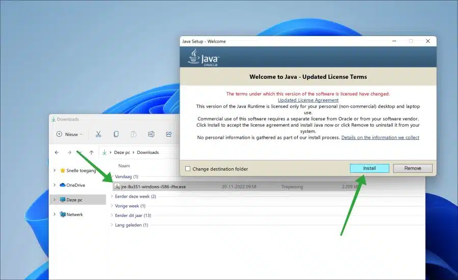 Java installeren in Windows