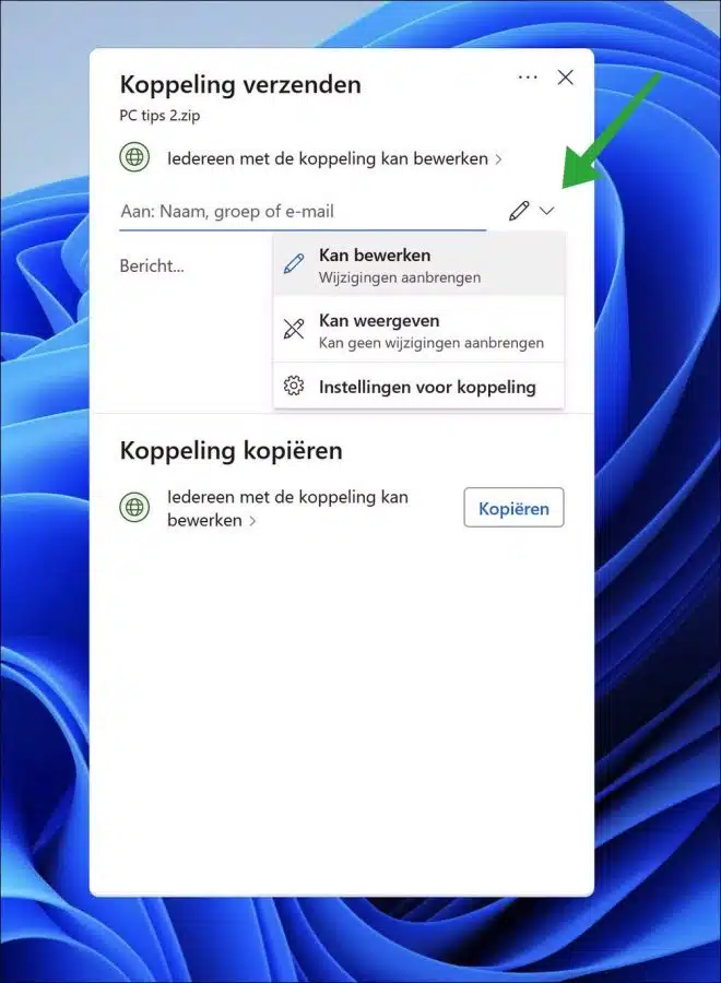 Koppeling bewerken