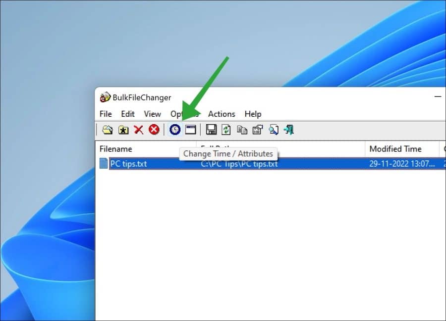 Tijd en datum attributen van bestand wijzigen