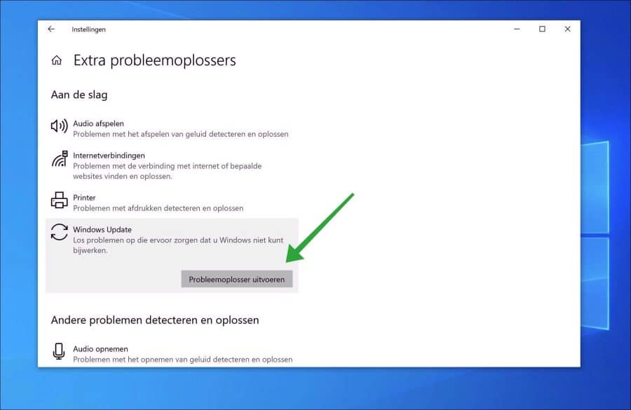 Windows update probleemoplosser