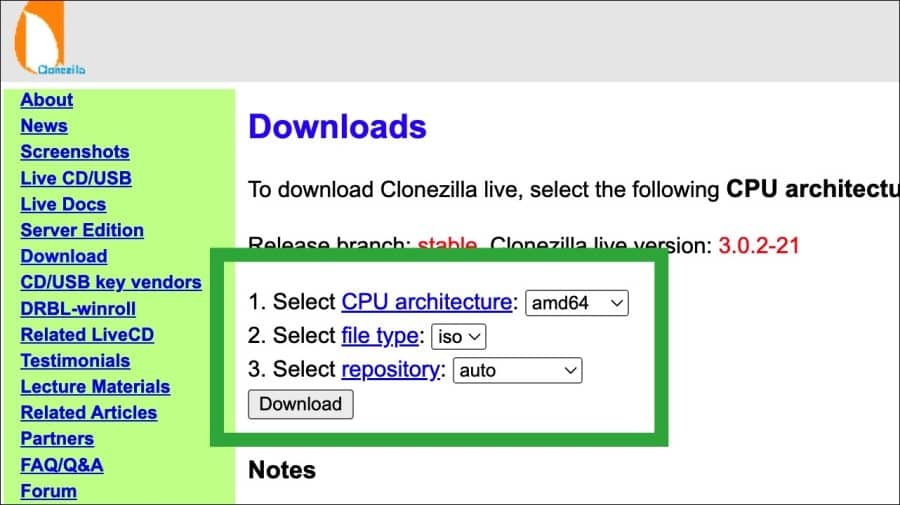 Download clonezilla