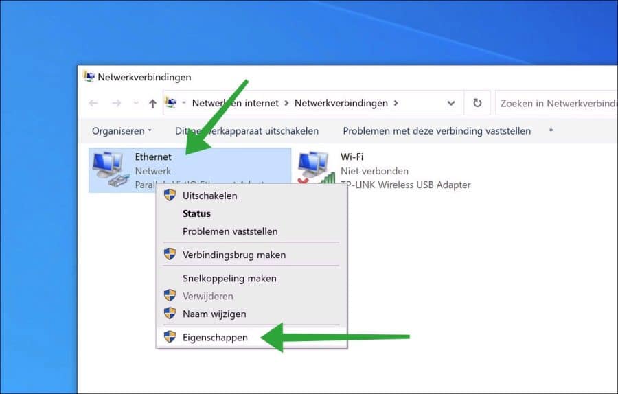 Ethernet eigenschappen