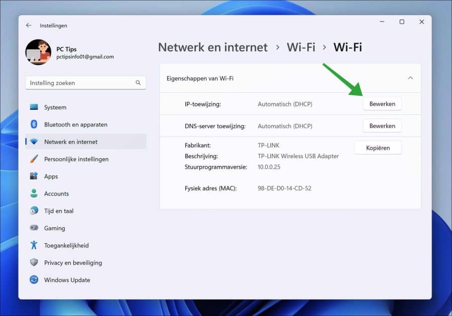 IP-toewijzing voor wifi