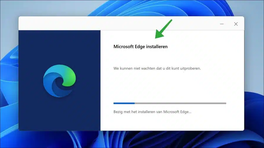 Microsoft Edge opnieuw installeren