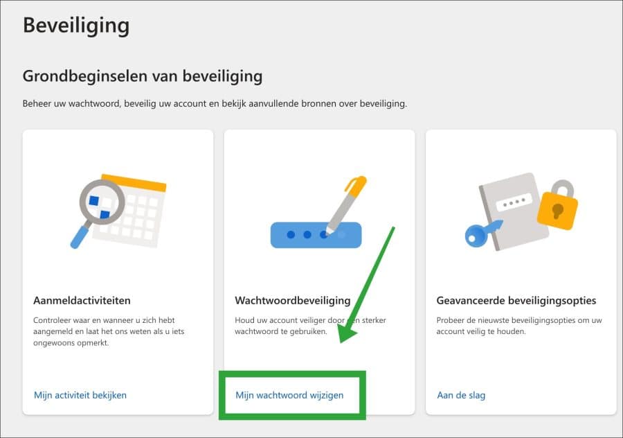 Wachtwoord wijzigen van e-mail