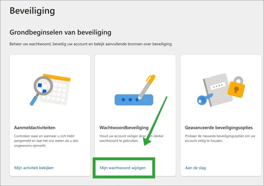 Wachtwoord wijzigen van e-mail