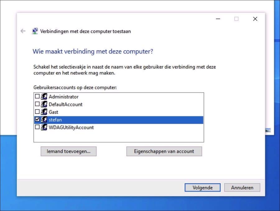 Wie maakt verbinding met deze computer