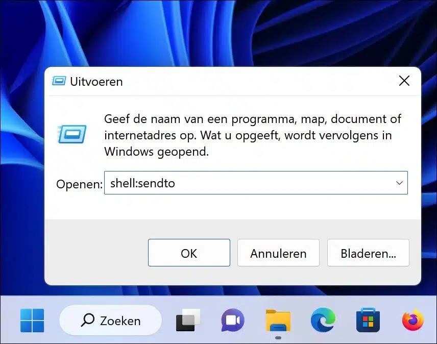 shell sendto
